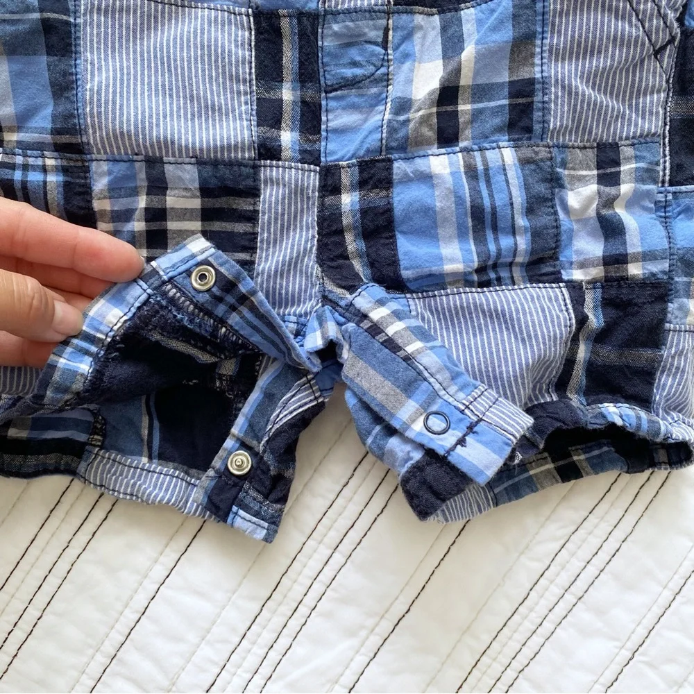 Gymboree Baby Multi Blue Plaid Soft Overalls 18-24 months